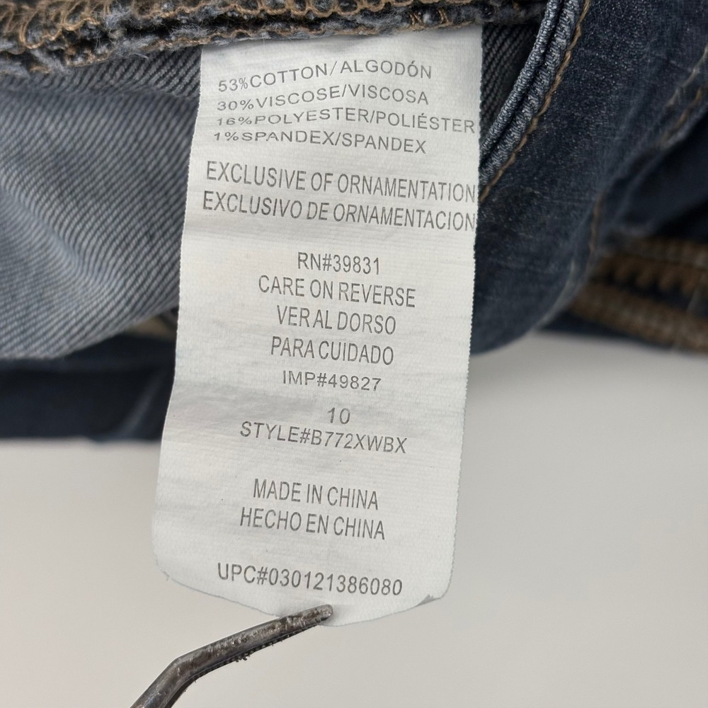 Democracy Straight Leg Ankle Jeans Womens 10 Dark Wash Embroidered - Picture 8 of 8